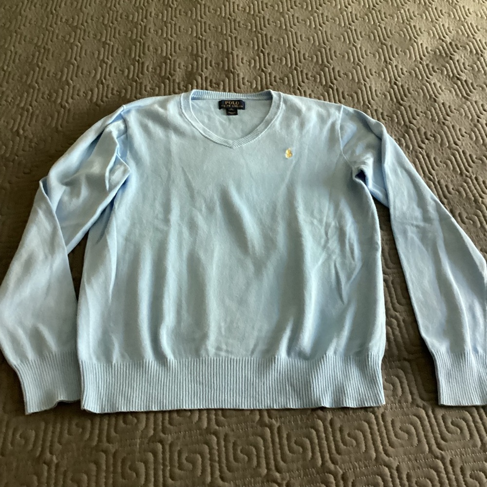 Polo by Ralph Lauren Pale Blue V neck Sweater